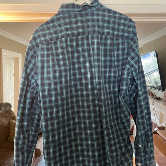 Blue/Green Plaid Long Sleeve Button Down - Picture 2 of 3